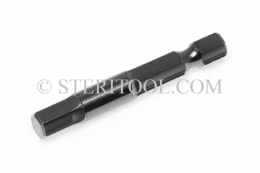 #11399 - 4.0mm Hex x 2"(50mm) OAL Stainless Steel Power Bit. hex bit, power bit, stainless steel